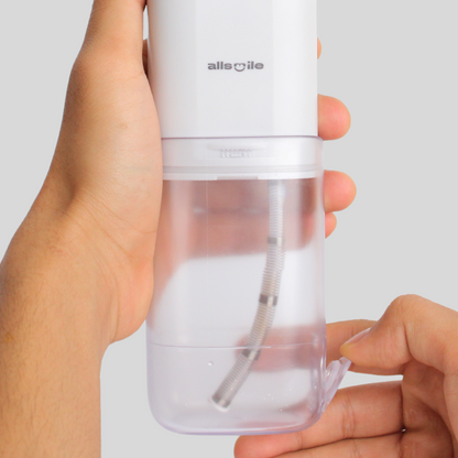 Allsmile portable cordless water flosser with detachable water tank – easy to fill and clean, trusted by dentists