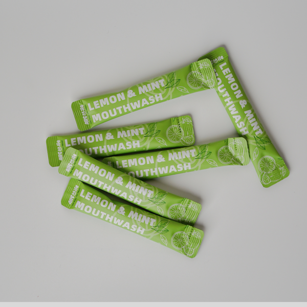 Alcohol free Allsmile Mouth Wash, 20 sachets in each packet. Flavor of Lemon & Mint.